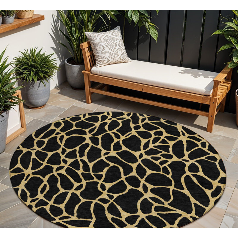 Tapis rond noir 8 po