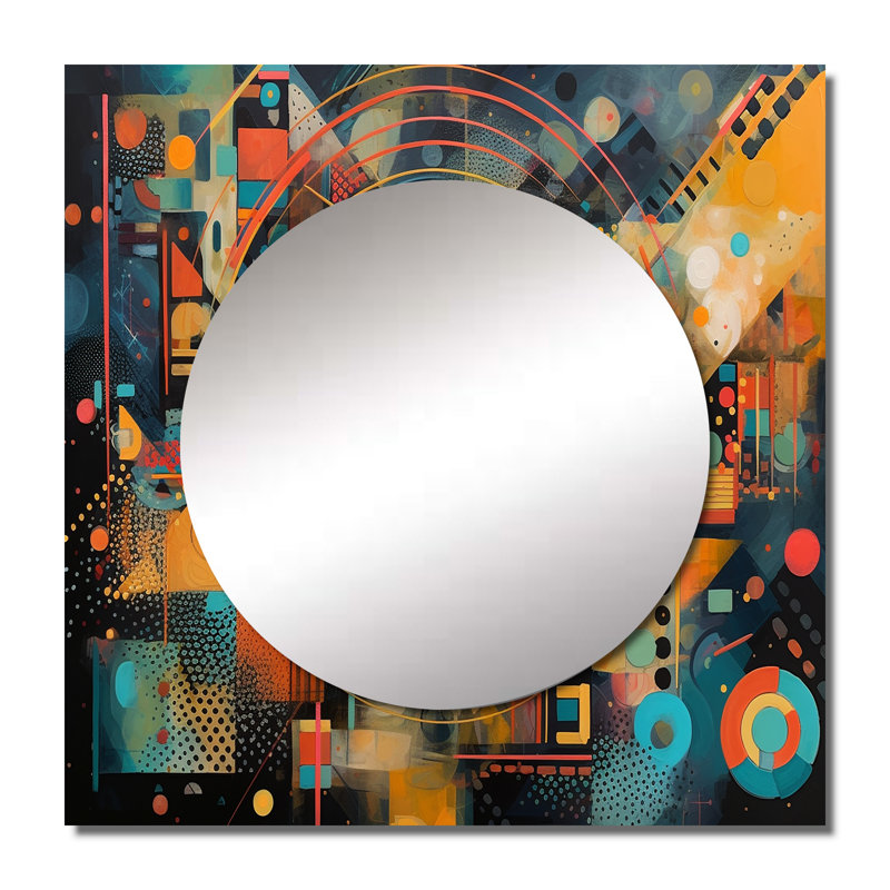 Kristella - Modern Geometric Square Mirror Wall Art For Bathroom, 36" x 36"