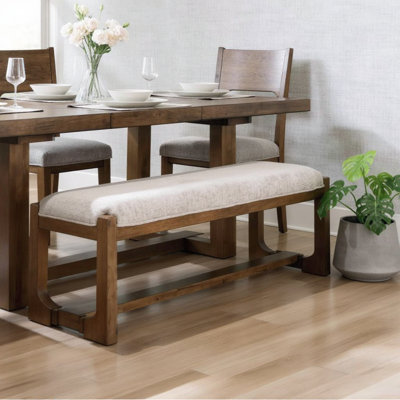 Perspectives uniques, chaises de salle à manger rembourrées de style maison de campagne, dossier en mousse haute élasticité, bois franc massif natif, dimension standard de couleur beige doux