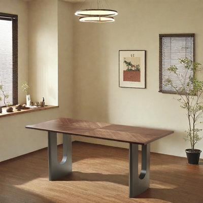 Mid-Century Modern Walnut Dining Table Set