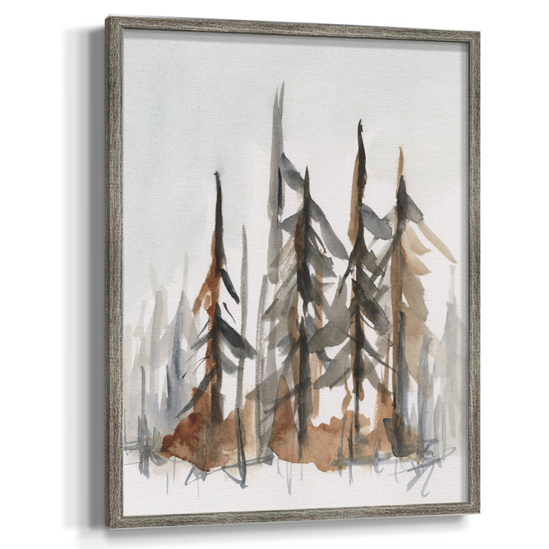 Rustic Evergreen I, reproduction encadrée - bois massif, H 11 po x l 9 po