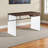 Napoleon 1-Drawer Brown Finish Computer Desk with Glass Tempered Leg, 29.77" H X 47.74" W X 23.45" D