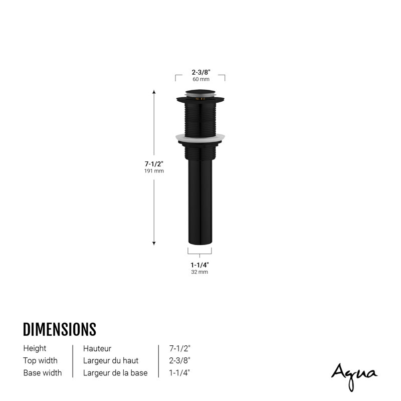 2.44'' W Pop-Up, Matte Black