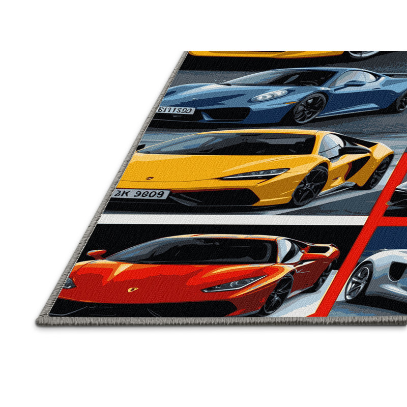 Tapis de transport gris lavable à la machine, Rectangulaire 3 pi x 5 pi
