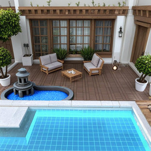 Carreaux de terrasse en plastique emboîtables, paquet de 44 tuiles de patio, 12 po x 12 po carré imperméable pour utilisation extérieure toutes saisons, tuiles de patio extérieur et intérieur pour balcon de piscine