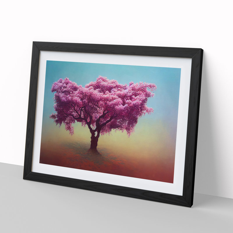 XH1022-7497X Riveting Blossom Tree - Single Picture Frame Painting, 46cm H x 64cm W x 2cm D, Black 