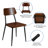 Industrial Dining Chair with Steel Frame and Rustic Wood Seat
