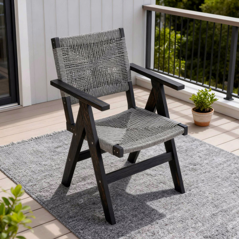 Outdoor Patio Lounge Chair, Made Of Sturdy HIPS Material, Equipped With 304 Stainless Steel Accessories, Black/Dark Gray