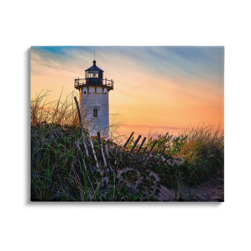 Phare au coucher du soleil sur la côte de Rick Berk - Photographie sur toile tendue, H 24 po x l 30 po x P 1,5 po