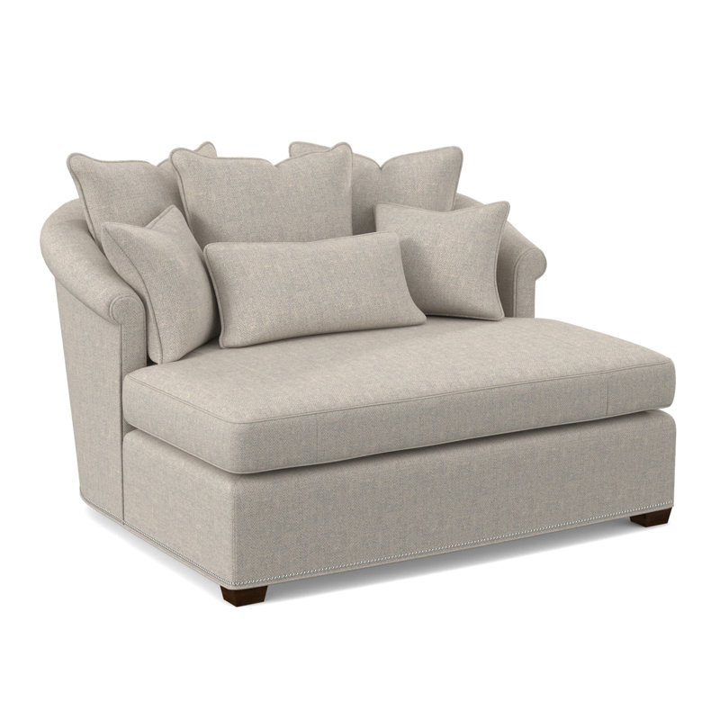 Josephine Chaise Lounge, American Walnut, Margaret Tangelo Polyester Blend