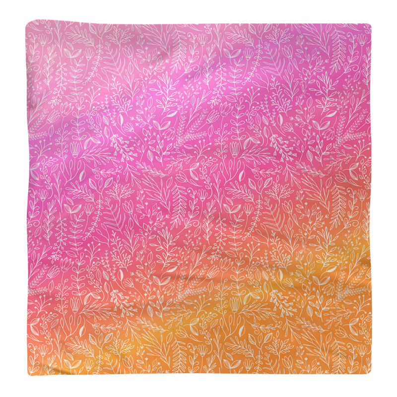 Serviette en coton Ditsy, H 0,1 po x l 10 po x P 10 po, Rose / Orange, Sergé de polyester