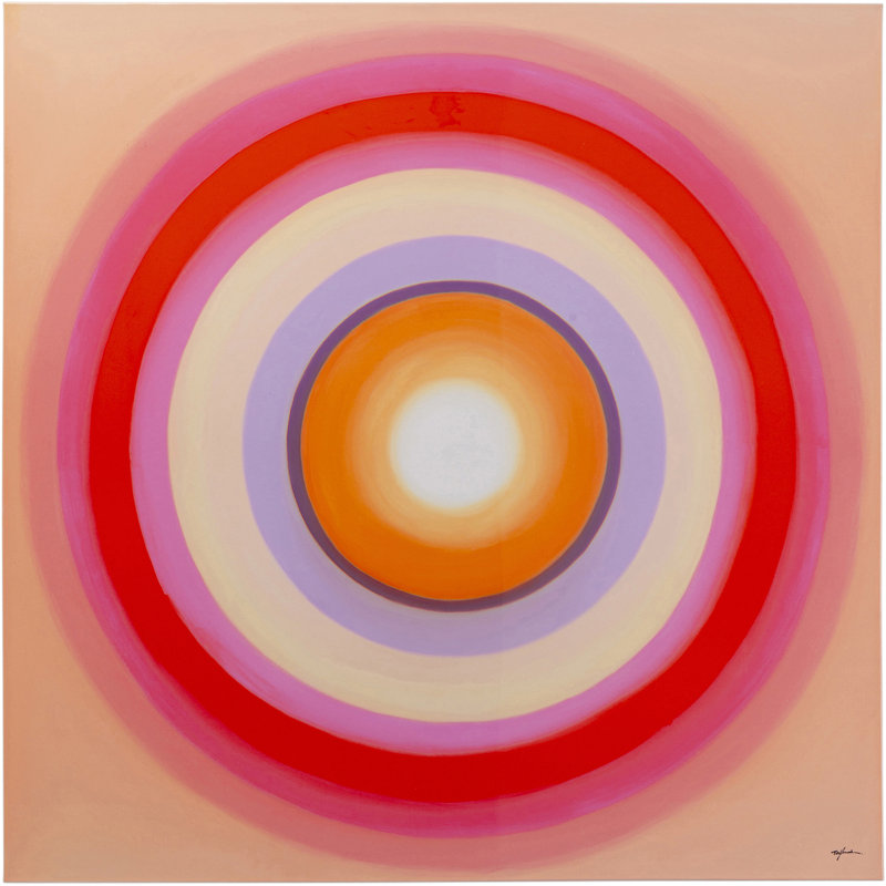 Trendy Circle Pink Photographic Art Print on Canvas