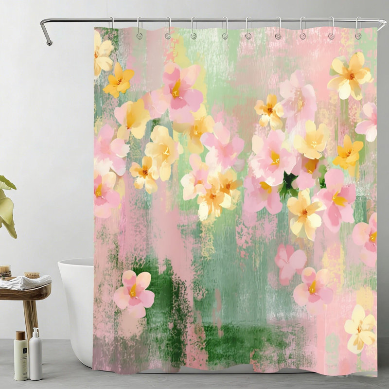 Rideau de bain en patchwork rétro 72 x 72 po, avec crochets, tons chauds terreux