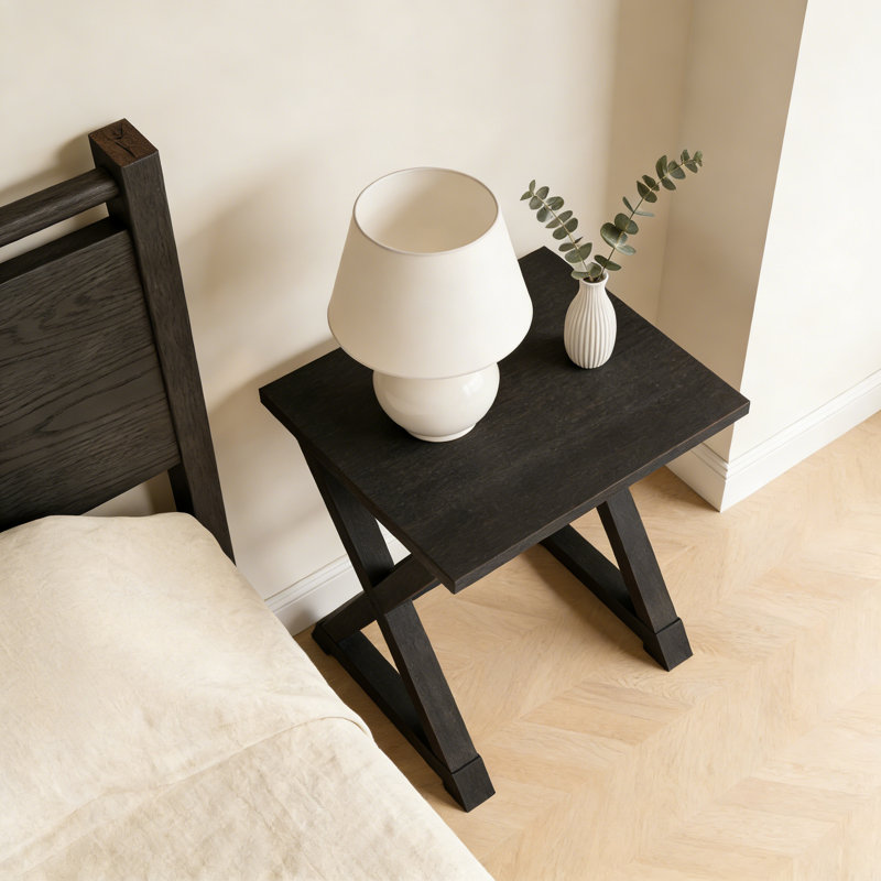 Table d'appoint carrée - Table d'appoint moderne en X | Table de bout, table de chevet ou table de chevet polyvalente pour le salon, la chambre à coucher ou le bureau (22 po x 23,5 po x 23,5 po)