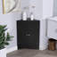 Armoire de rangement noire avec planches de bois réglables pour le rangement de la salle de bain et du salon