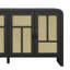 Buffet/meuble de rangement bohème en rotin noir de 150 cm de long avec 4 portes