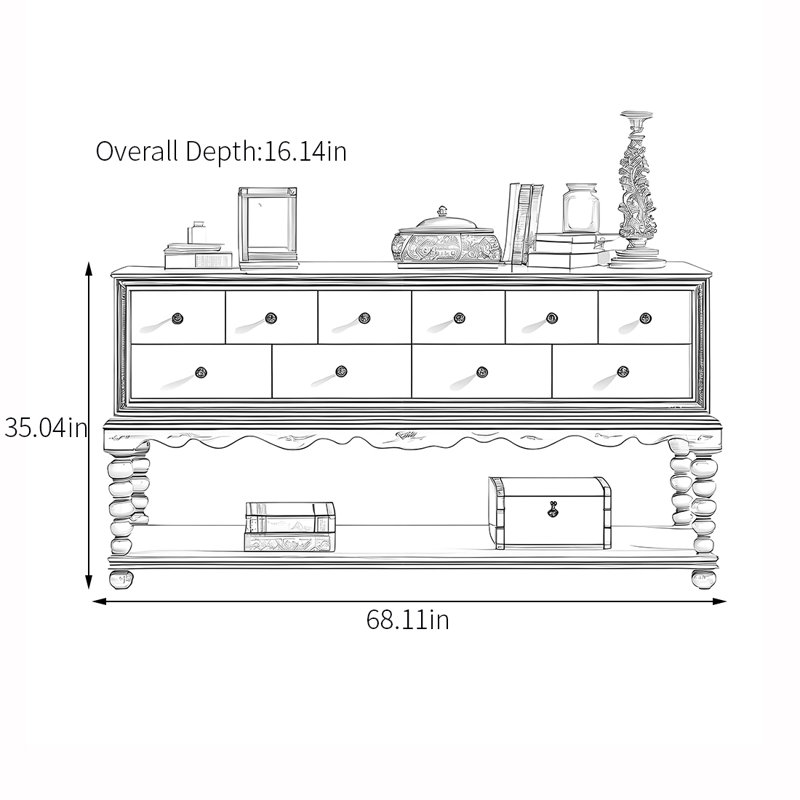 Retro entrance cabinet Multi-functional sideboard