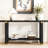 Modern Entryway Table With Industrial Metal Accents, Pine Legs, And Tabletop - Black U-Style Console Geometric Tabletop, Open Shelf For Hallway Gray-1540403473