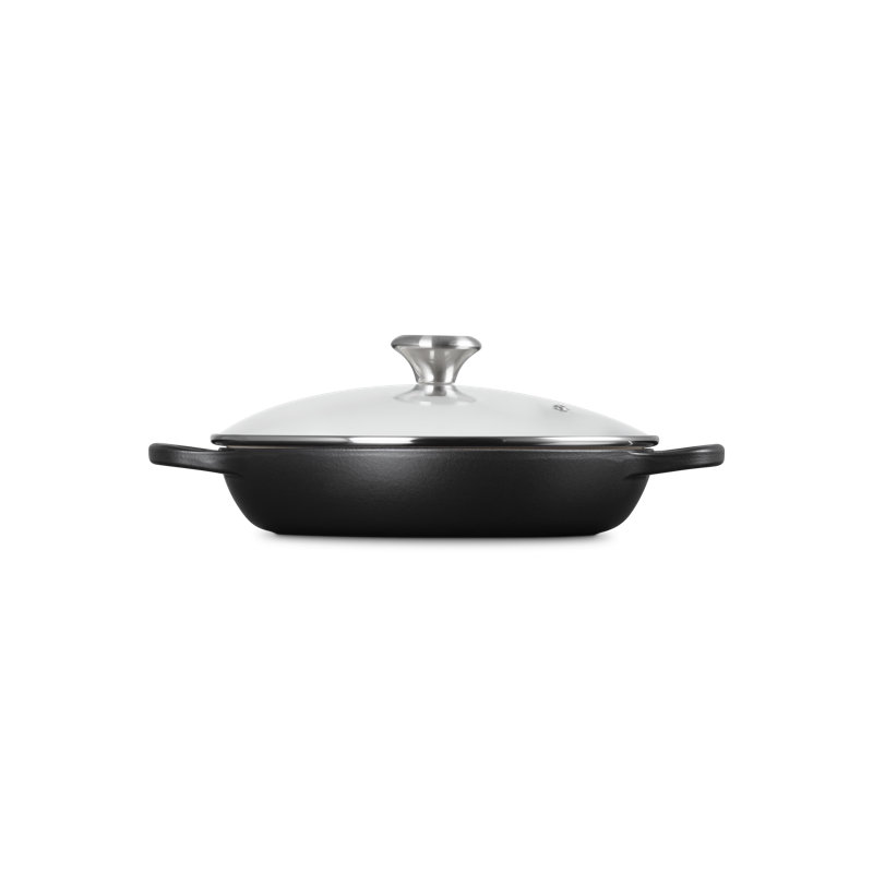 Le Creuset Enameled Cast Iron Signature Round Braiser With Glass Lid, Licorice