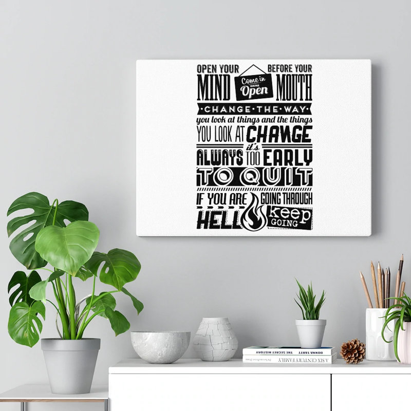 Art inspirant, citation, toile, art mural, H 12 po x l 16 po