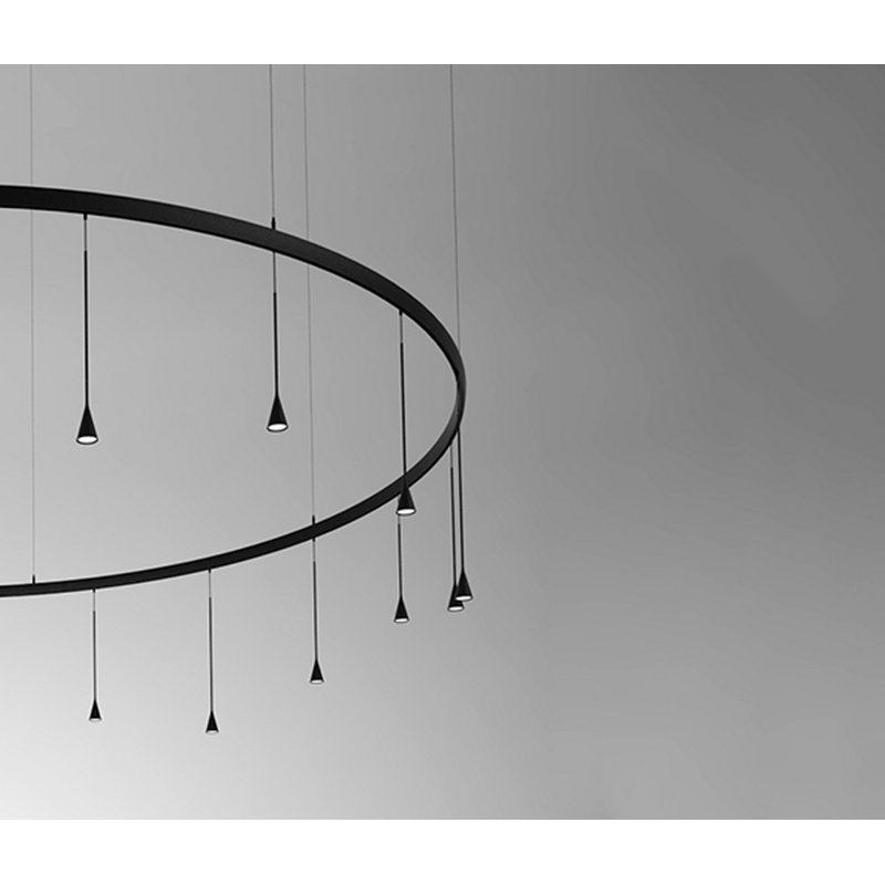 Ebony Black 16-Light LED Multi Pendant Chandelier