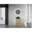 Meuble-lavabo mural de 24 po avec lavabo d'art en céramique, porte simple à fermeture en douceur, fabrication en contreplaqué, pierre plate blanche, 45 poignées cachées, rangement et fonctionnalité de raffinement esthétique