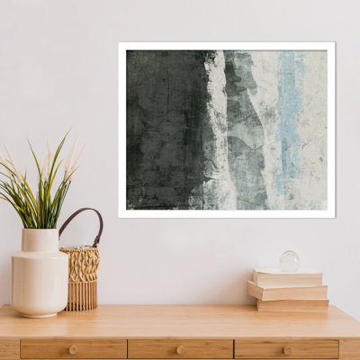 «Black and Gray and Blue II» par Fresno Wood, reproduction d'art encadrée