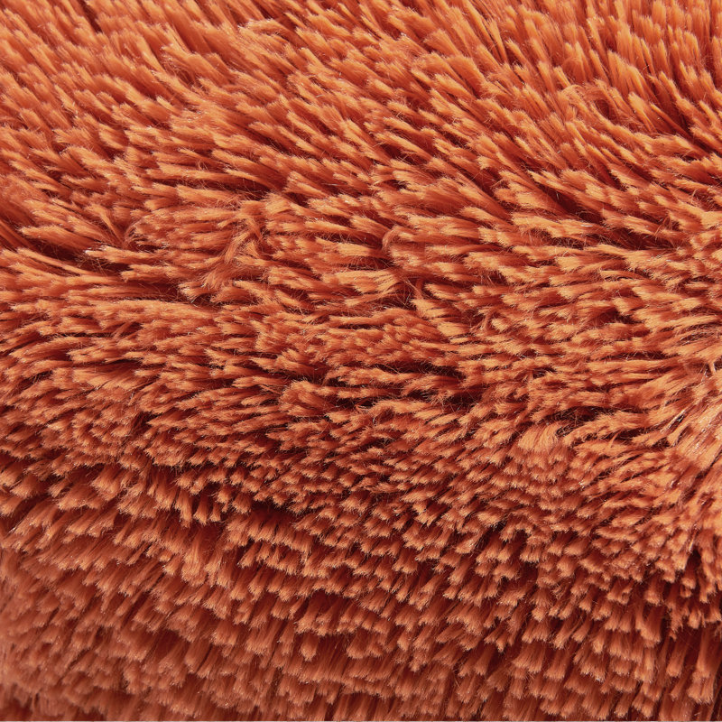 Shaggy Shaggy Euro Square Pillow Cover, Burnt Orange