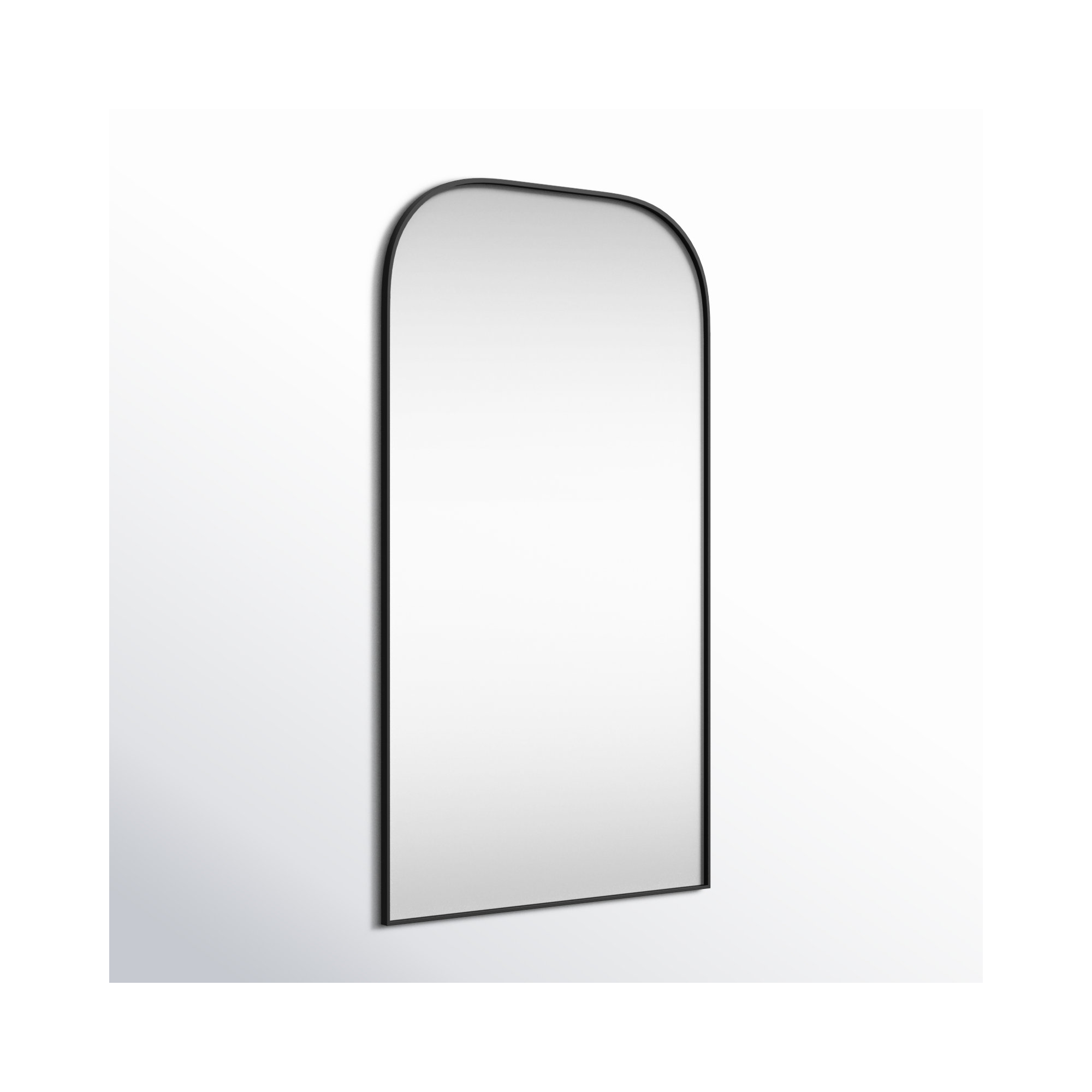 Sabine Metal Wide Arch Wall Mirror, 66" x 35", Black