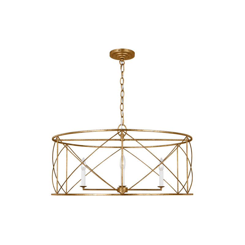 Merilou 4 - Light Dimmable Lantern Square / Rectangle Chandelier, Antique Gild, 15.5" H x 30" W x 30" D
