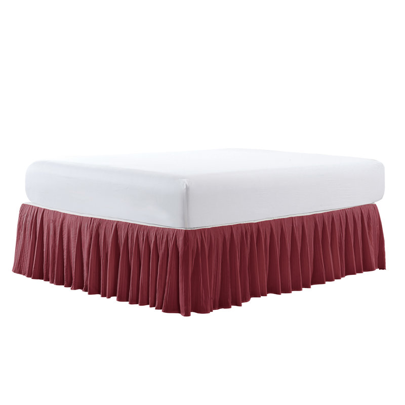 Pleated Bed Skirt, King, Brick
