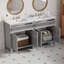 Ensemble de meuble-lavabo sur pied 60 po avec lavabo en céramique 60 po