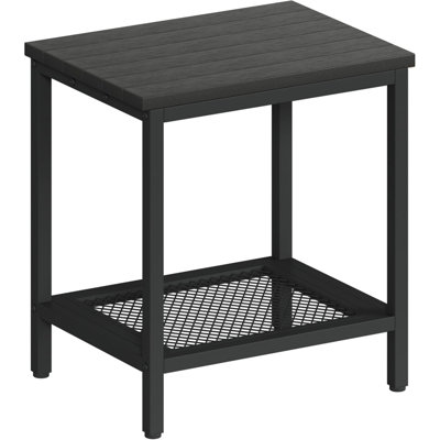 Outdoor Side Table With Storage 2 Tier End Tables Weather Resistant Outdoor Accent Table Side Table For Pool Deck Garden