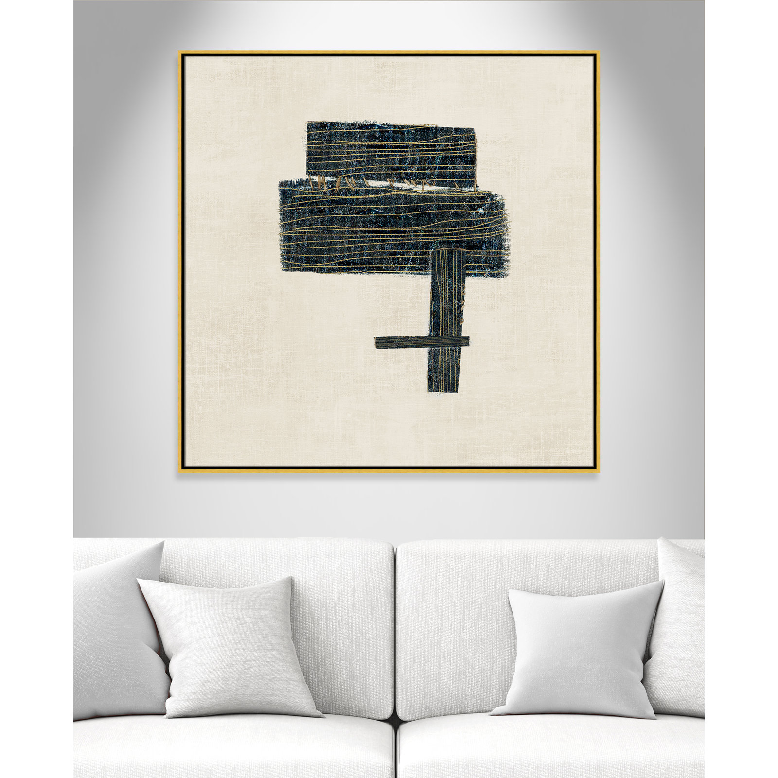 Stiched I Print by , 41.5" H x 41.5" W, Gold