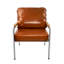 Fauteuil Mid-Century moderne en cuir et acier inoxydable-1006753510