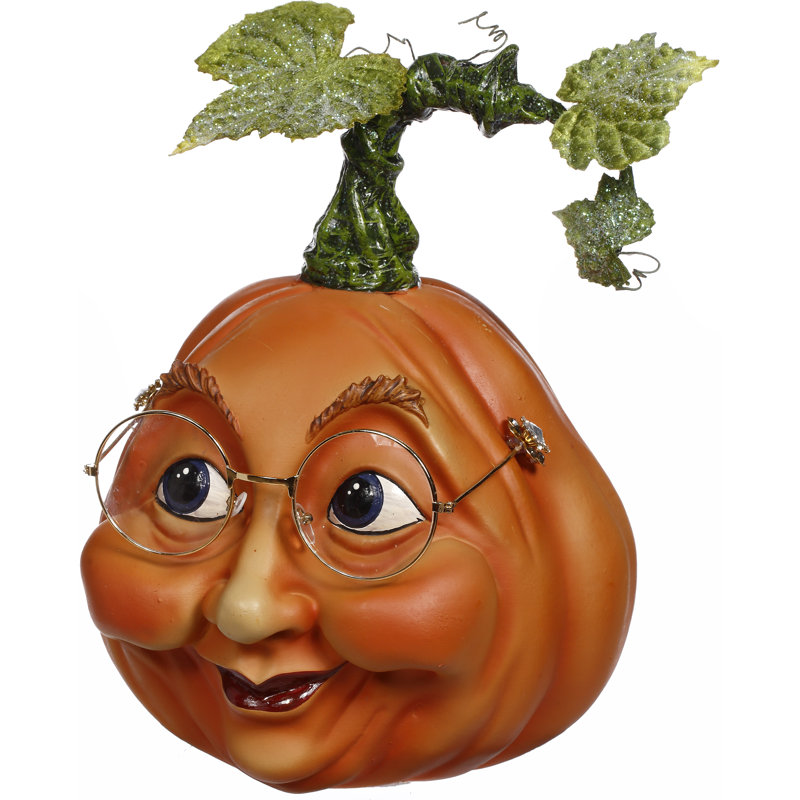 Tête de citrouille inspirée de l'automne, H 6,5 po x l 5 po x P 5 po