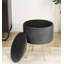 Ajla 35cm Wide Velvet Tufted Circle Pouffe Ottoman with Storage