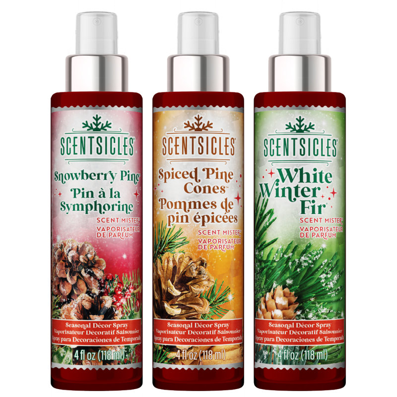 Scentsicles, parfum Mister 1 sapin blanc d'hiver / 1 pin Snowberry / 1 pomme de pin épicée - paquet de 3