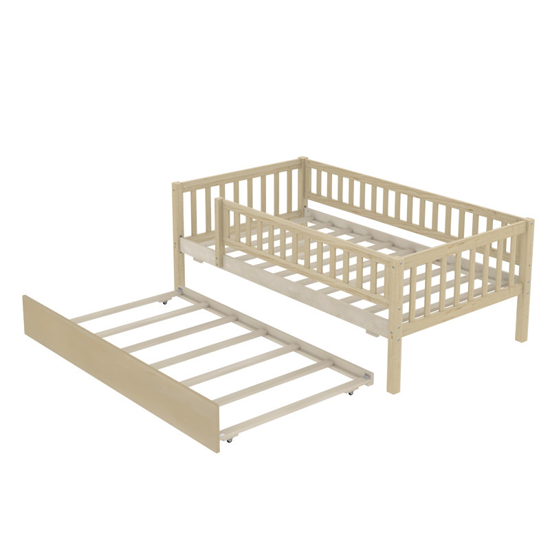 Jessicanicole Kids Twin Daybed with Trundle, Natural