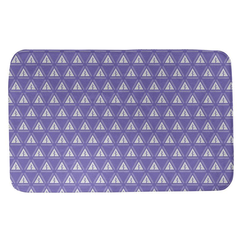 Tapis pour salle de bain à arbres minimalistes Barbra, l 17 po x L 24 po, Mauve / Gris