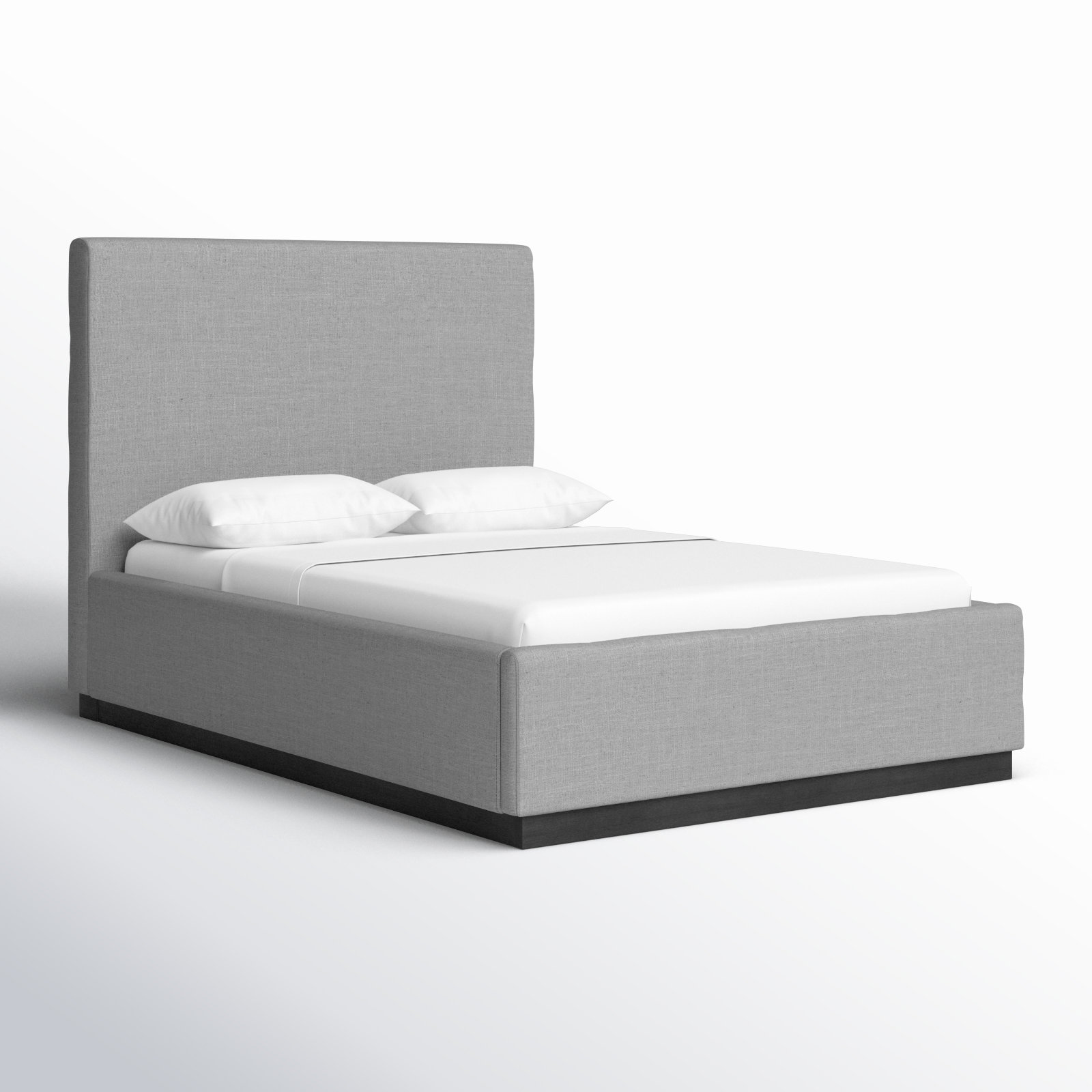 Citori Linen Upholstered Bed, Grey Linen Textured Fabric, Full / Double