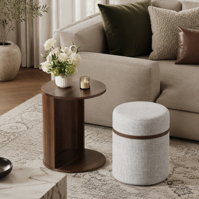 Table de bout combinée escamotable U-Can, multi-usage pour canapé de salon