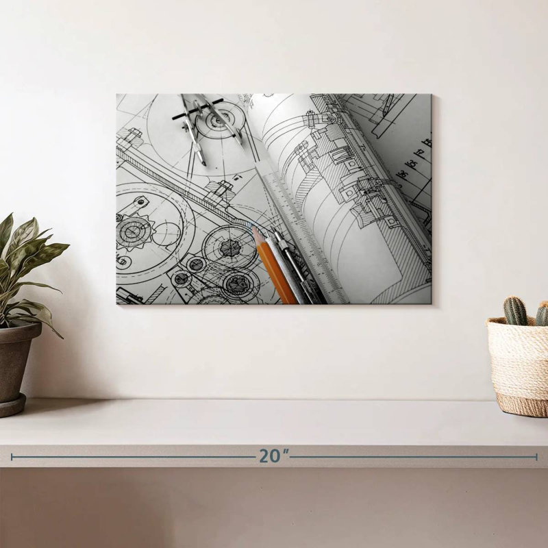 Senne Technical Drafts, 8" H x 12" W