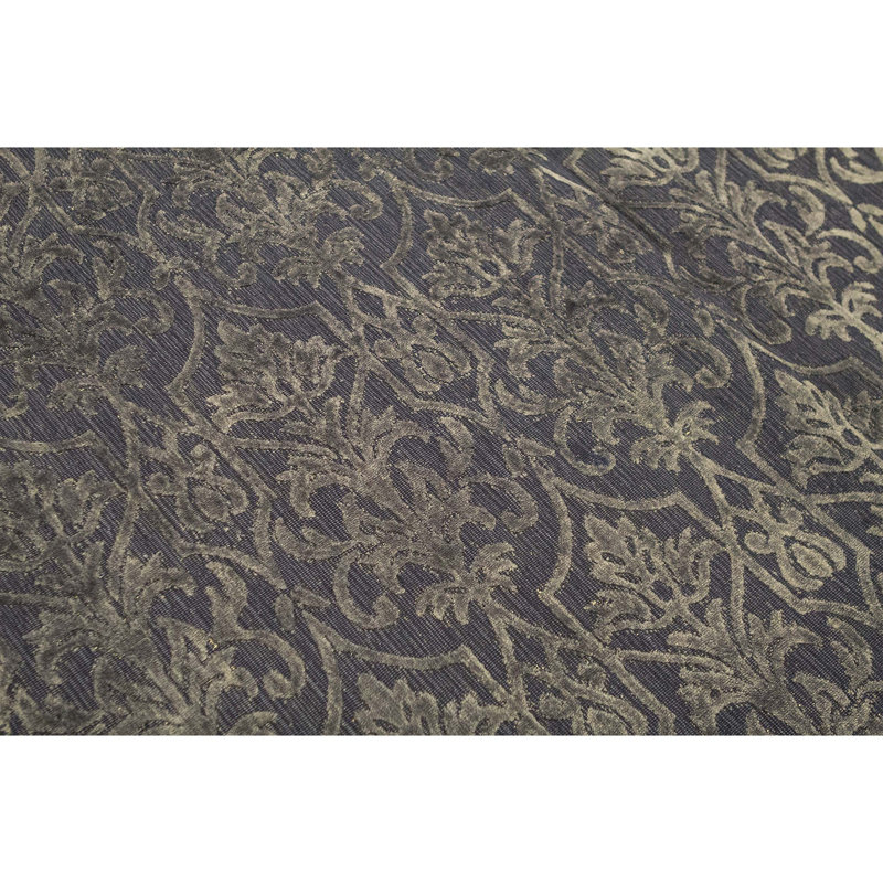 Damask Area Rug in Dark Blue
