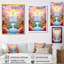 Bouddha blanc dans un jardin pastel céleste I - décoration murale bouddhisme-834560346-834560348
