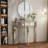 Adriatik 35.4" Half-Round Mirrored Console Table