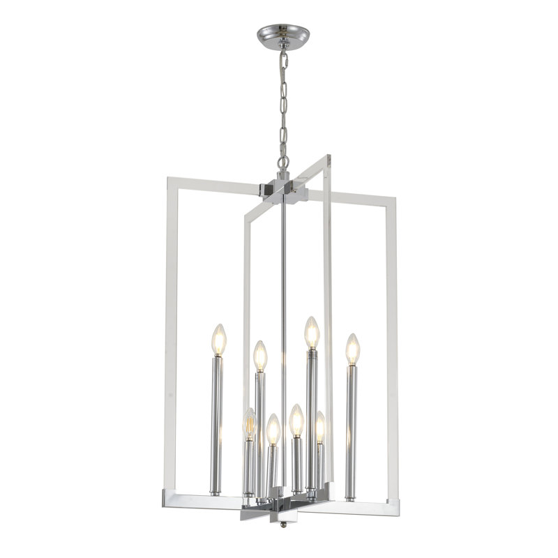 Lustre lanterne en chrome 7 lumières Josepha, Chrome