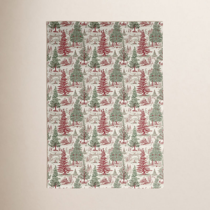 Armadi Digitally Printed Set Of 2 Holiday Kitchen Towels - Green Toile, 20" X 30"