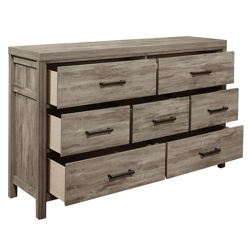 Commode de chambre de style rustique à 7 tiroirs