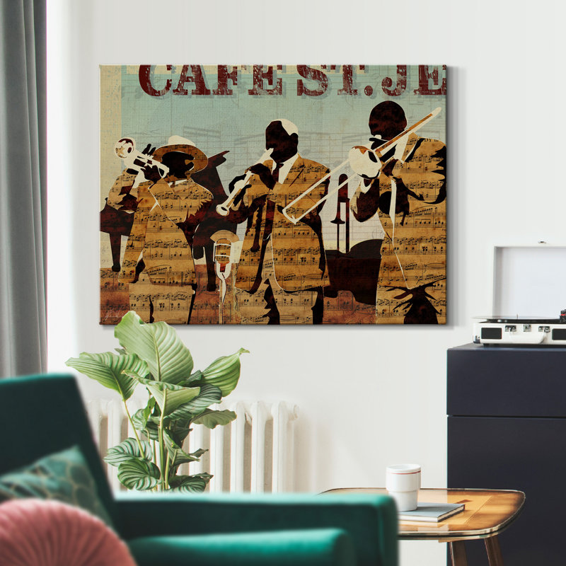 «Cafe St. Jean», impression sur toile tendue, H 48 po x l 32 po x P 1 po